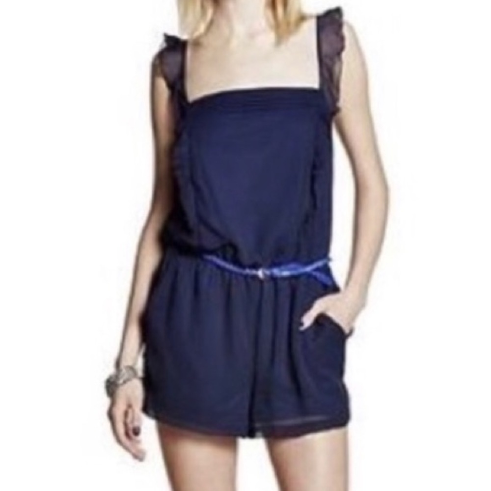 Princess Vera chiffon ruffle romper EUC, M